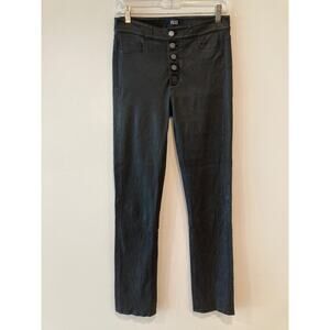 Paige Real Leather Button Fly Jeans Straight-Leg Pants Sz 28  ~ So 90s Edge
